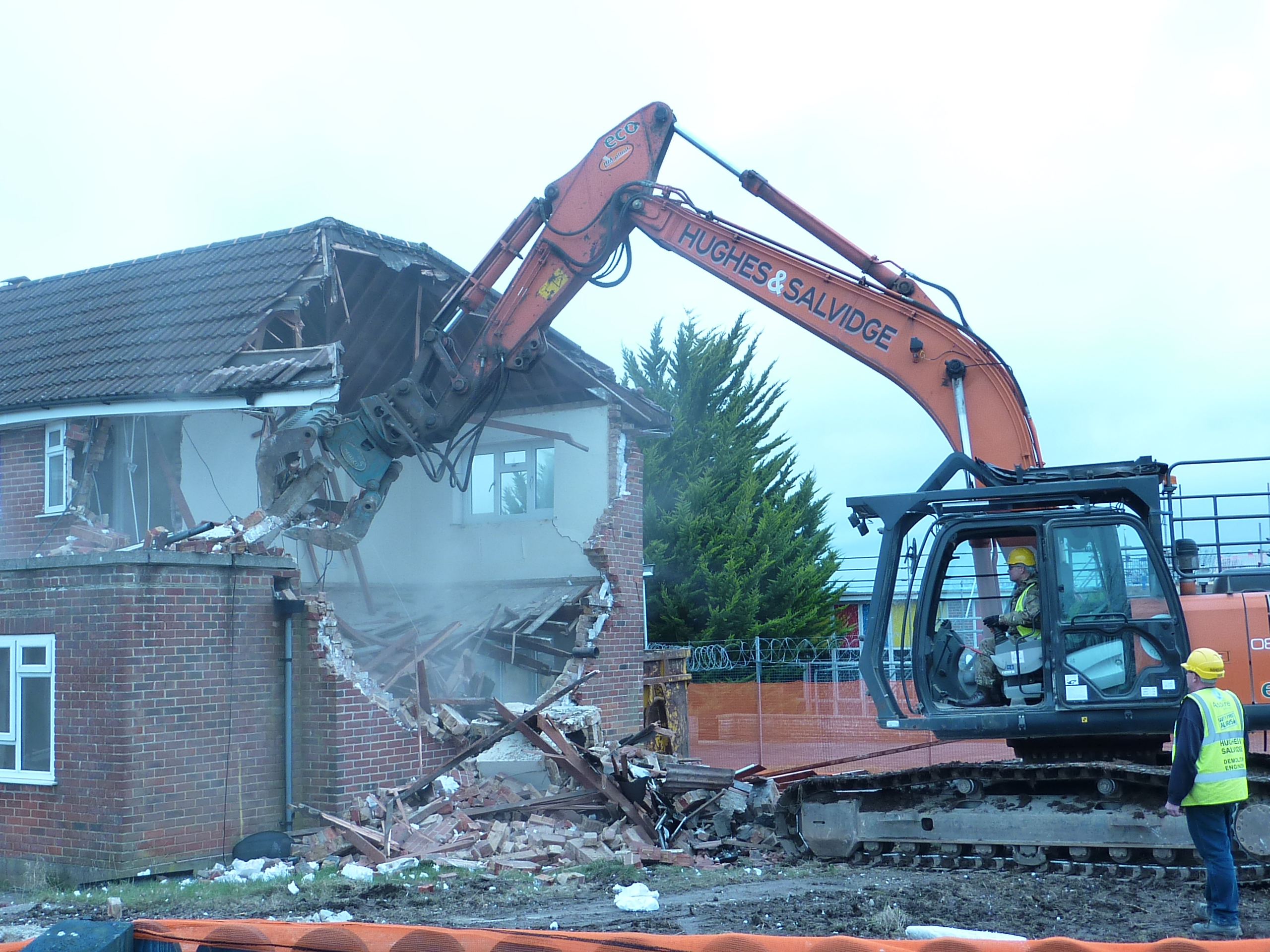 Garrison Commander demolishes old Service housing | Aspire Defence Limited